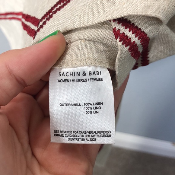 NWT Sachin + Babi Poppy Linen Oatmeal Shift Dress - Picture 8 of 8